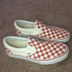 Red Checkered Slip-on Vans